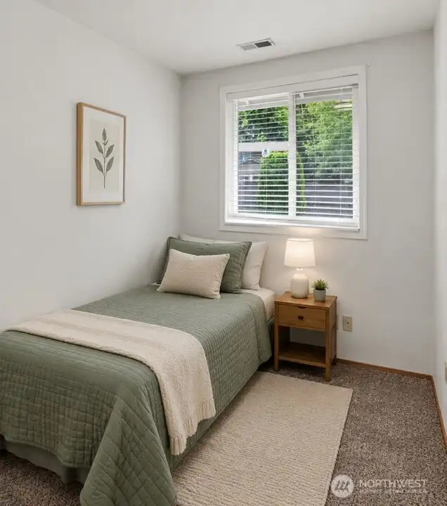 4th Bedroom can be a cozy single sleeping space or an efficient den/home office (see other pic), highlighting flexible use without sacrificing function.