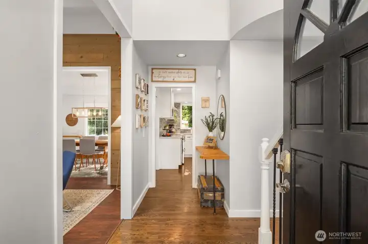 Extensive use of hardwood flooring. Light and bright sun-lit entry with vaulted ceilings.