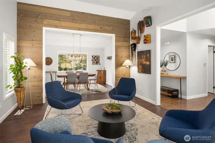 Open-concept layout that seamlessly flows into the spacious dinning area, perfect for entertaining and abundant natural light create a warm , inviting atmosphere.