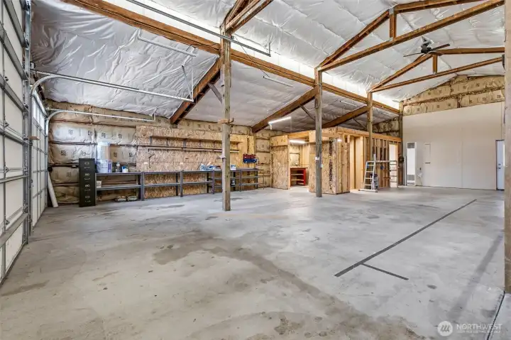 1,920 sf 3-bay Shop with RV hook-up, partially finished ADU, 3/4 bathroom, and more!