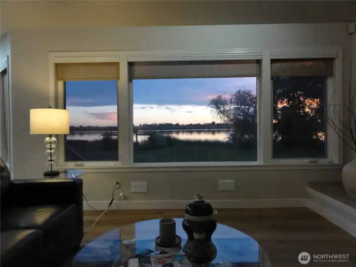 View of sunset from living room