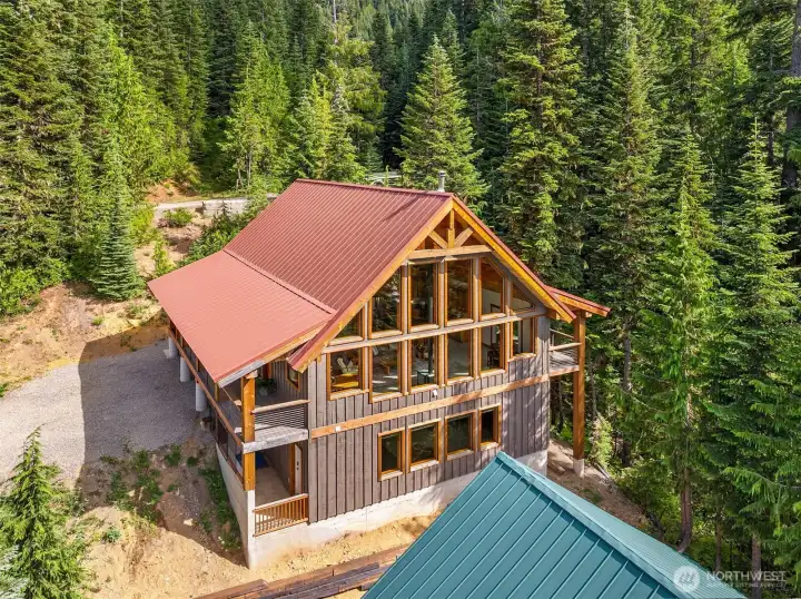 Ariel view of the house