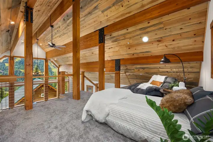 Views of the mountains from loft