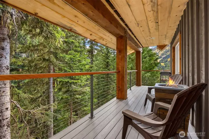 Deck overlooking the stream