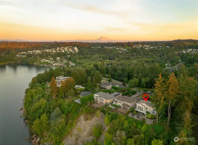 High bank waterfront ensures complete privacy and security, offering a tranquil escape from the water's edge
