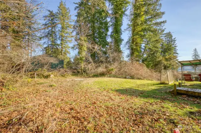 Flat, cleared portion of the property, look for property markers.