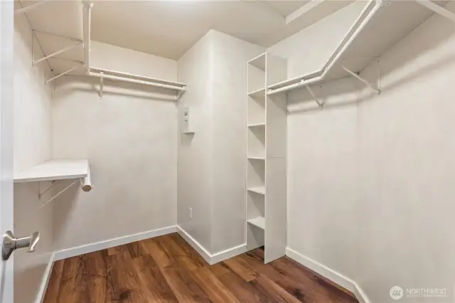Oversized walk-in primary closet