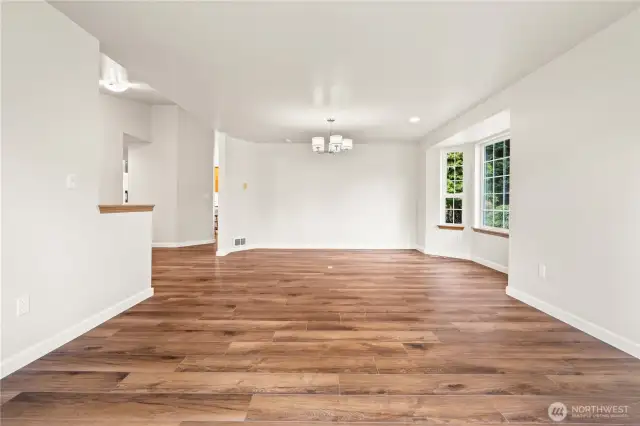 Front living room and dining area