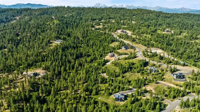 Aerial view of Skyline Ridge and homesite
