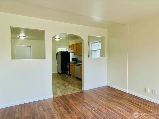 Kitchen view from living room