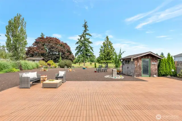 Expansive backyard backing right up to Legion golf course