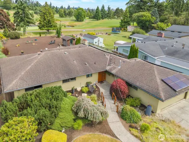Aerial view of the home