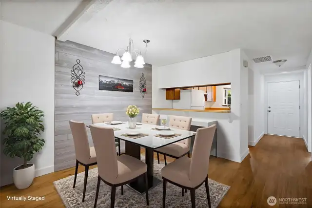 Dining room area with additional counter seating to enjoy