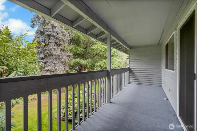 Back balcony connected to primary bedroom