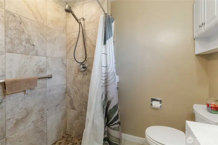 3/4 bath in primary bedroom