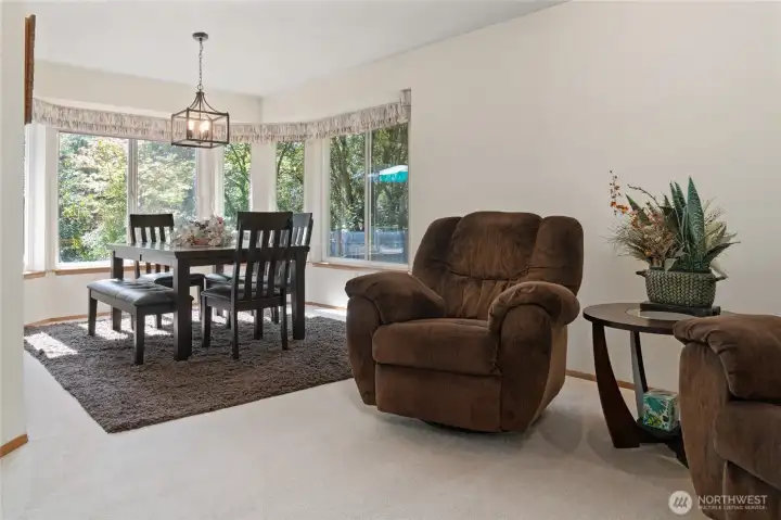 Living room looking into dining room.