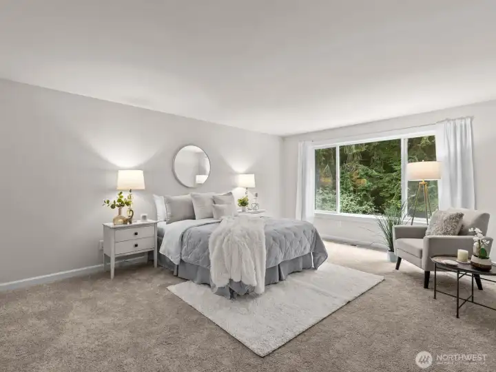 The primary suite is generously sized and has plenty of wall space for all of your furnture.
