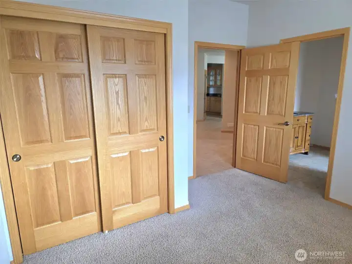 Bedroom.  Solid wood doors and wood wrapped windows