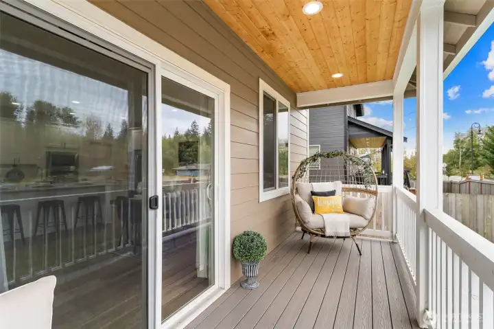 Back porch to enjoy a cup of coffee or read a book