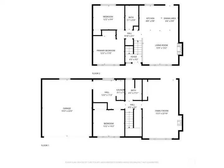 Combined floorplan with measurements