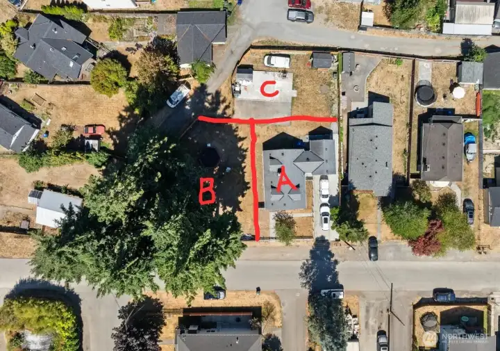 Approx lines of lots.  Lot B not for sale.