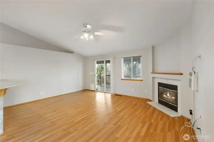 Enjoy the gas fireplace in the family room