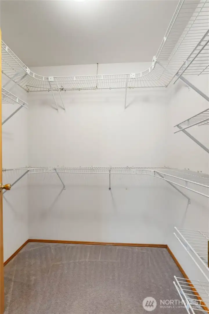 Walk-in closet in primary bedroom