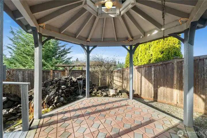 Relax in the large gazebo