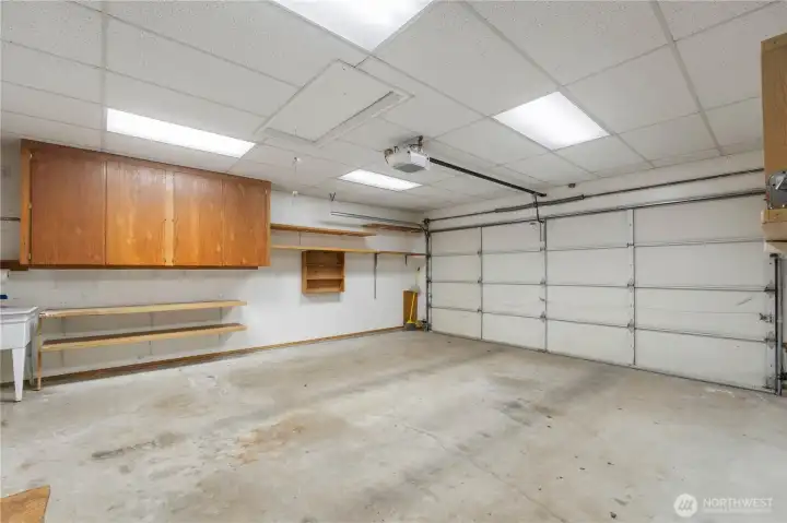 Two-car garage with lots of storage