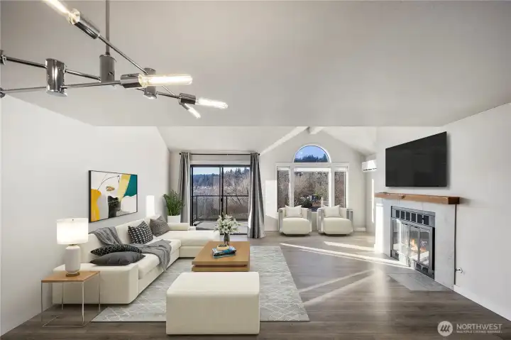 Living Room - Virtual Staging to show potential furniture layout