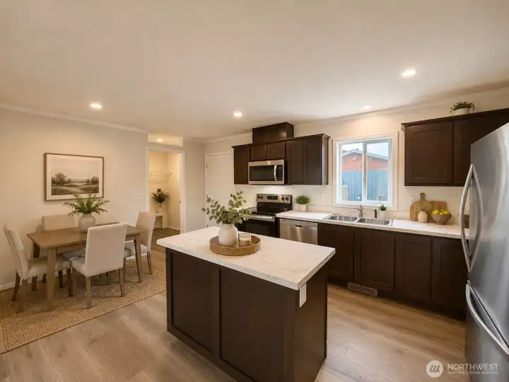 Virtually Staged Kitchen/Dining Room