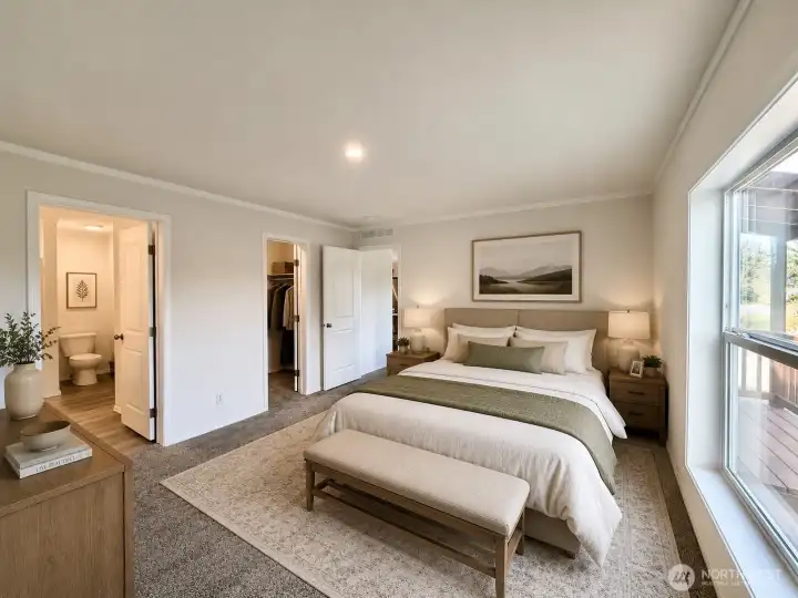 Virtually Staged Primary Bedroom