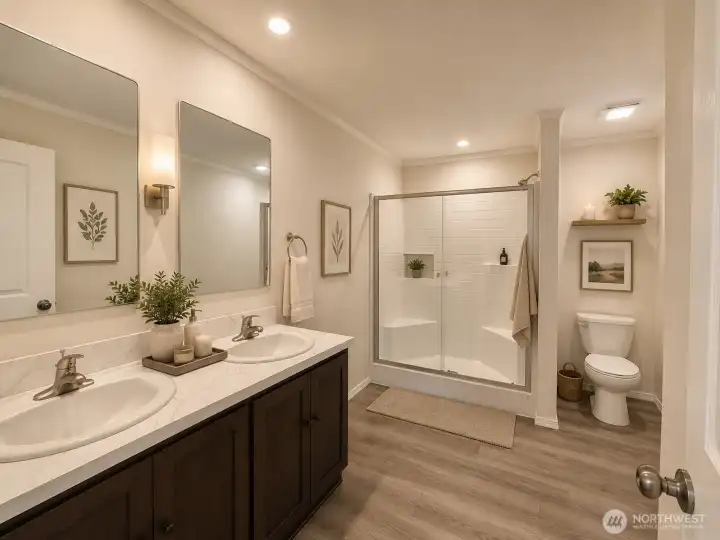 Virtually Staged Primary En Suite