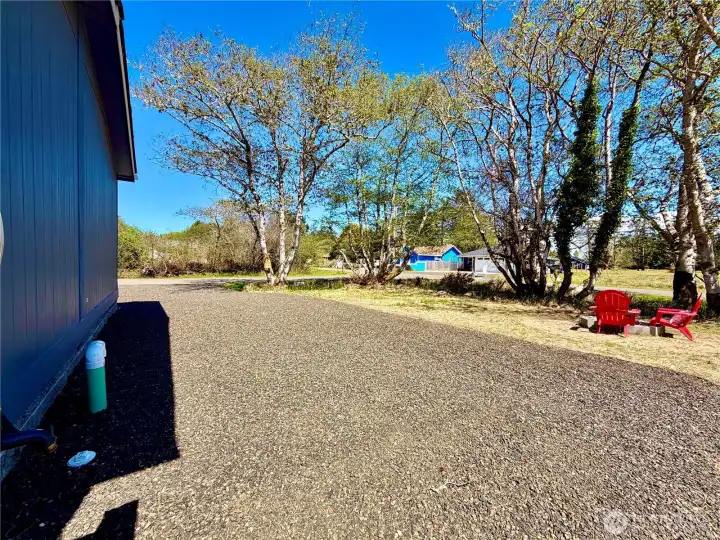 Side yard with RV Hookups