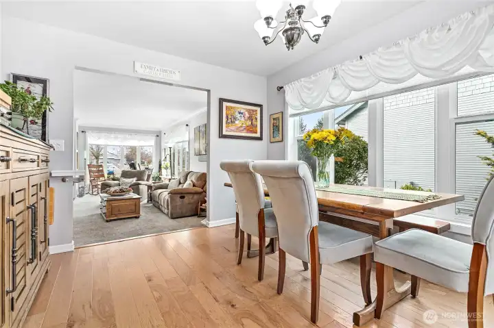 Dining room looking back to the living room. Again lots of natural light!