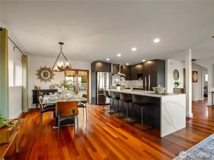 The hardwood floors are adding to the high end feel.