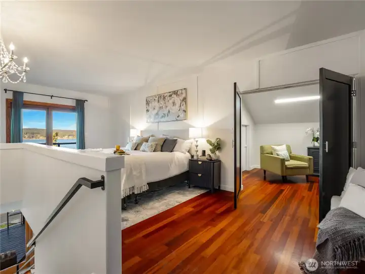 Step up to your private primary suite on the top floor. Again; the view does not disappoint.