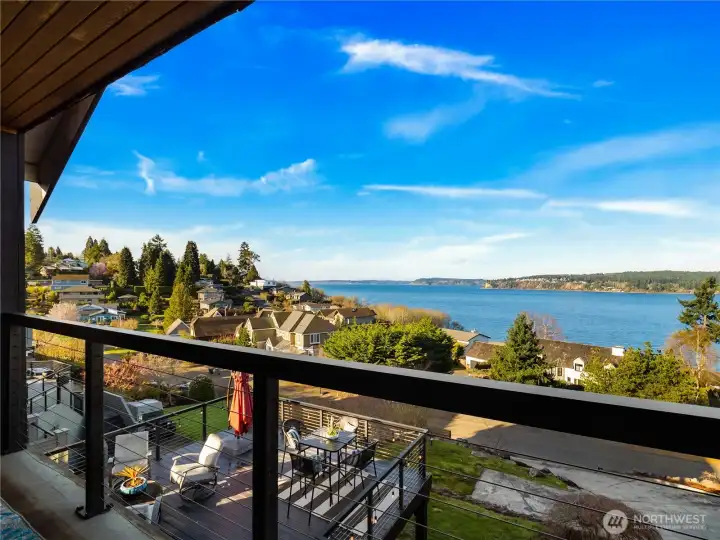 The view from the balcony outside the primary bedroom does is not bad ither.