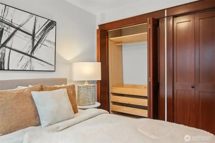 Built-in closet drawers maximize space