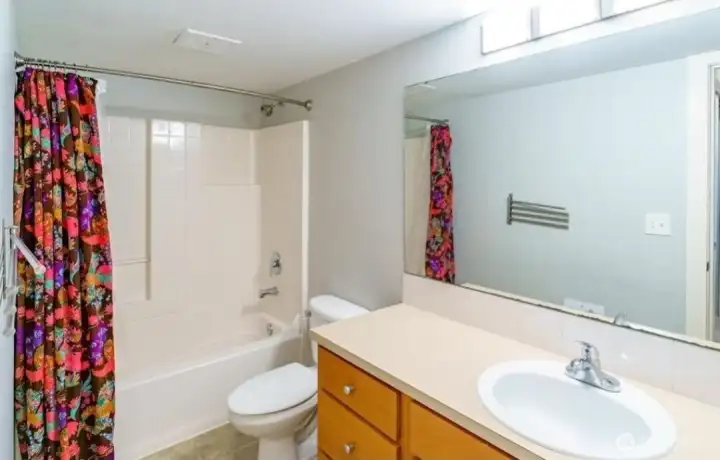 Large bathroom with lots of storage and counter space