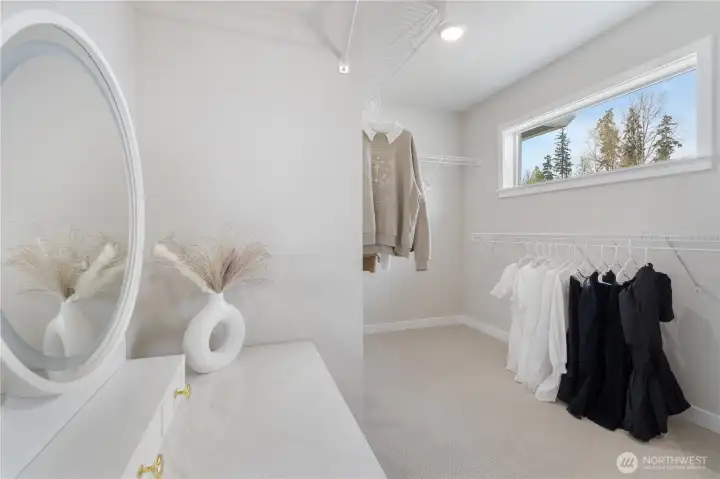 Primary master walk-in closet