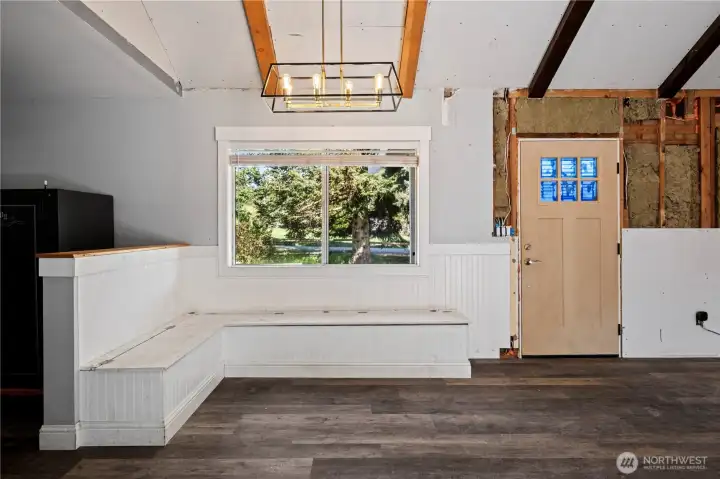 Built-in Dining seating plus large window so you can enjoy nature (neighborhood Elk anyone?)