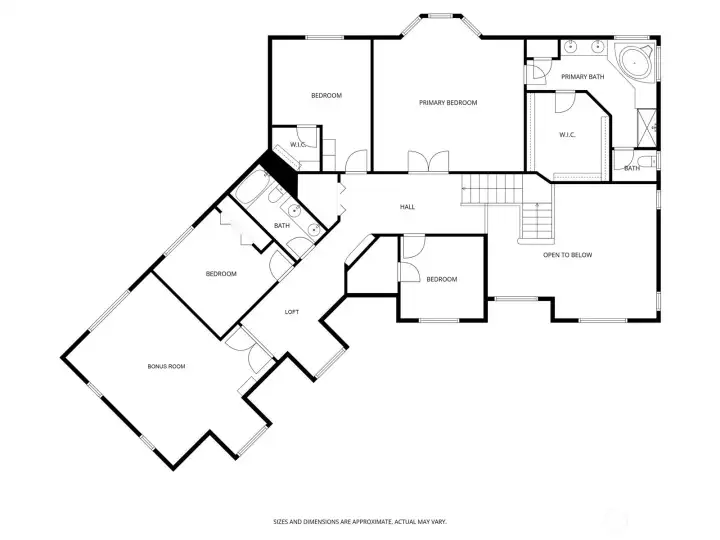 Upper level floor plan