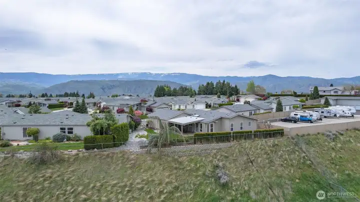 This home enjoys additional privacy due to the RV storage lot shown on the right.