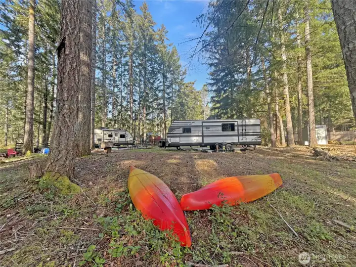 Back of 12 N Cod Pl with 20 N Cod Pl on the right - Plenty of room for your kayaks and all your toys