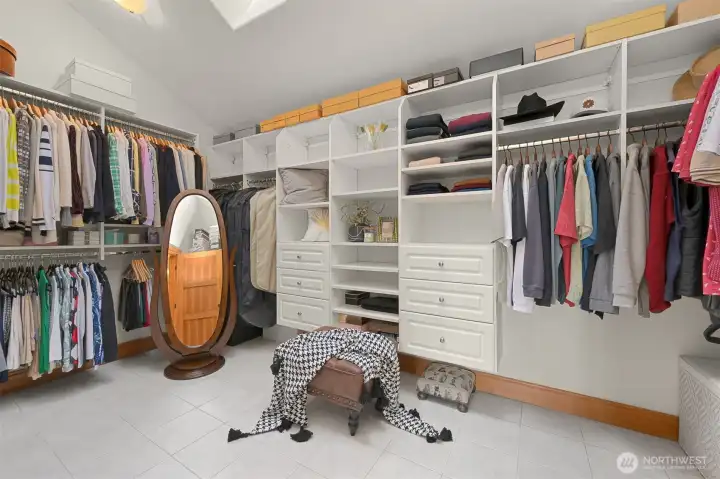 Spacious walk-in closet.