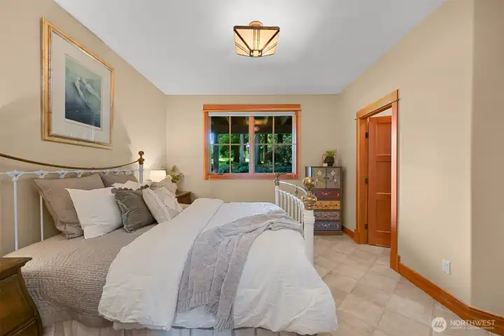 Guest room with walk-in closet.