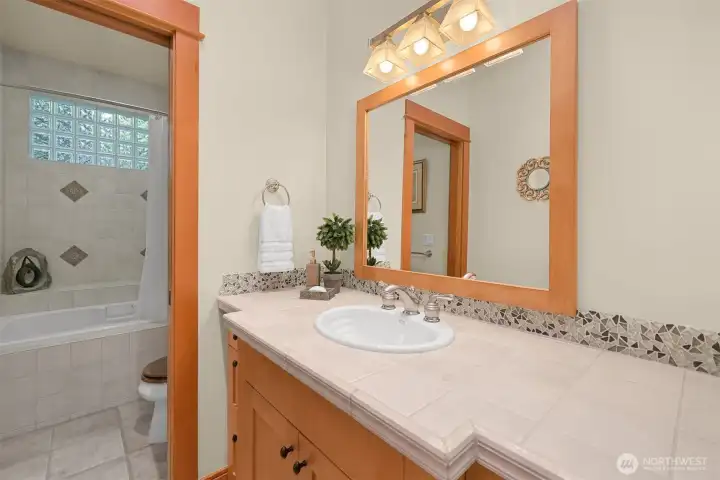 Lower guest bath.