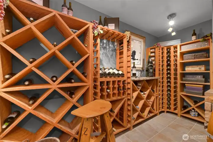A refined wine cellar adds a touch of sophistication to the home.