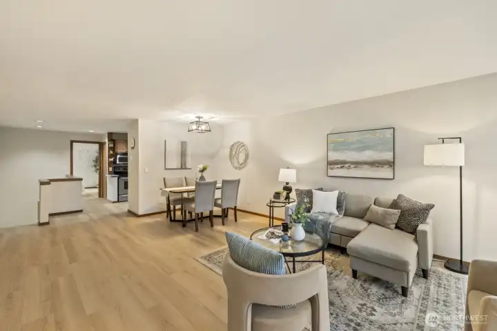 The space stays nice and bright all year long, even on gloomy winter days.